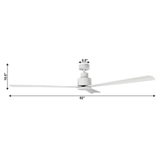 52" Zelda Downrod Mount DC Motor Industrial Ceiling Fan with Remote Control