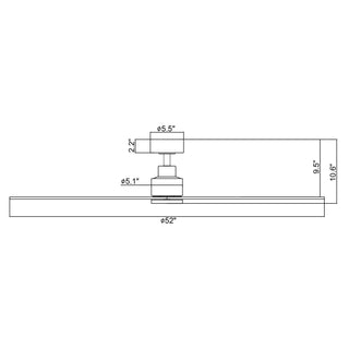 52" Zelda Downrod Mount DC Motor Industrial Ceiling Fan with Remote Control
