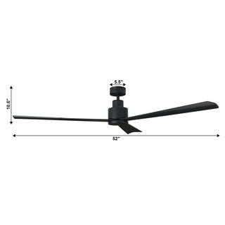 52" Zelda Downrod Mount DC Motor Industrial Ceiling Fan with Remote Control
