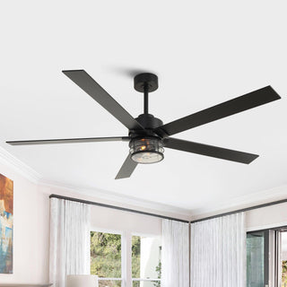 65" Downrod Mount Modern Reversible Ceiling Fan with Lighting and Remote Control