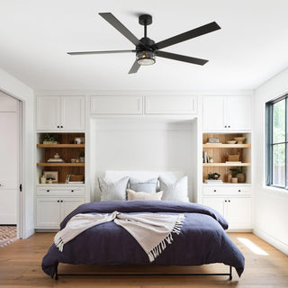 65" Downrod Mount Modern Reversible Ceiling Fan with Lighting and Remote Control