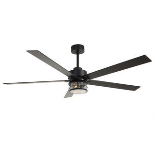 65" Downrod Mount Modern Reversible Ceiling Fan with Lighting and Remote Control