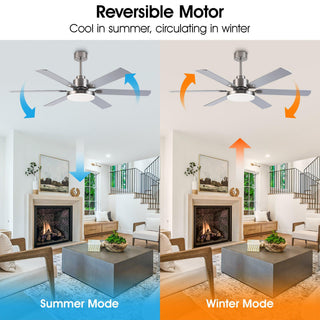 60" Lucknow Modern Ceiling Fan with Lighting and Remote Control
