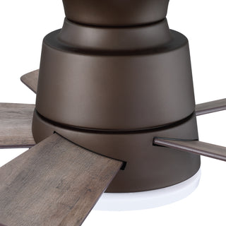 24" Farmhouse Oil-Rubbed Bronze Flush Mount Reversible Iron Ceiling Fan with Lighting and Remote Control