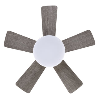 24" Farmhouse Brush Nickel Flush Mount Reversible Iron Ceiling Fan with Lighting and Remote Control