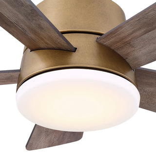 24" Farmhouse Brown Flush Mount Reversible Iron Ceiling Fan with Lighting and Remote Control