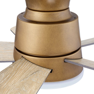 24" Farmhouse Brown Flush Mount Reversible Iron Ceiling Fan with Lighting and Remote Control