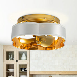 Vaczon 13 Inch Flush Mount Ceiling Fan with Light