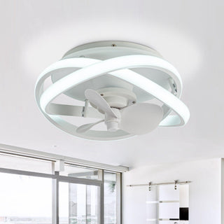 Vaczon 13" Flush Mount Caged Fan with Light and Remote Control