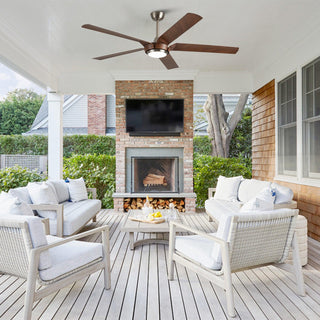 65" Fury Farmhouse DC Motor Downrod Mount Ceiling Fan with Lighting and Remote Control