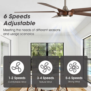 65" Fury Farmhouse DC Motor Downrod Mount Ceiling Fan with Lighting and Remote Control