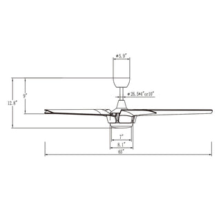 65" Fury Farmhouse DC Motor Downrod Mount Ceiling Fan with Lighting and Remote Control