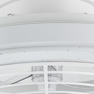 20" Ikon White Modern DC Motor Flush Mount Reversible Ceiling Fan with LED Lighting and Remote Control