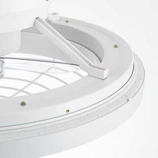 20" Ikon White Modern DC Motor Flush Mount Reversible Ceiling Fan with LED Lighting and Remote Control