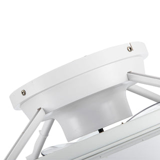 20" Ikon White Modern DC Motor Flush Mount Reversible Ceiling Fan with LED Lighting and Remote Control