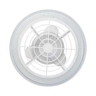 20" Ikon White Modern DC Motor Flush Mount Reversible Ceiling Fan with LED Lighting and Remote Control