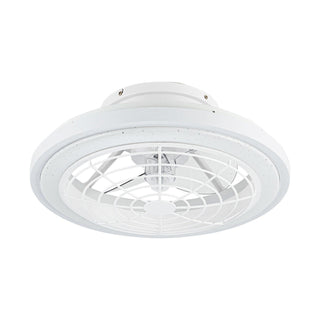 20" Ikon White Modern DC Motor Flush Mount Reversible Ceiling Fan with LED Lighting and Remote Control
