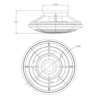 20" Ikon White Modern DC Motor Flush Mount Reversible Ceiling Fan with LED Lighting and Remote Control