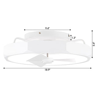 19" Britton Flush Mount Reversible Ceiling Fan with Remote Control