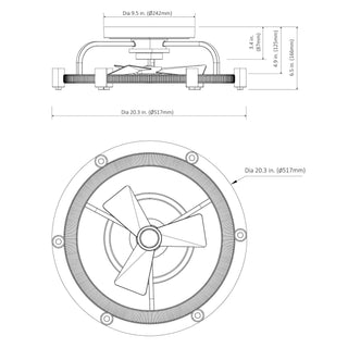 20" Flush Mount Golden Ceiling Fan with Light and Remote Control