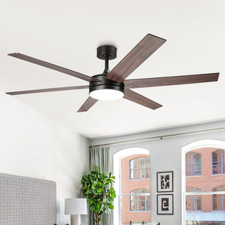 60" Volga DC Motor 6 Blades Modern Downrod Mount Ceiling Fan with Remote Control