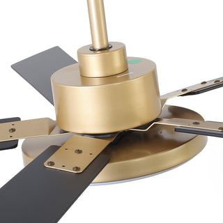 Vaczon 52 Inch Double-sided Blades Downrod Mount Modern Ceiling Fan with Remote Control and LED Light