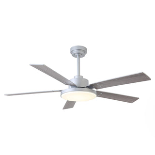 Vaczon 52 Inch Double-sided Blades Downrod Mount Modern Ceiling Fan with Remote Control and LED Light