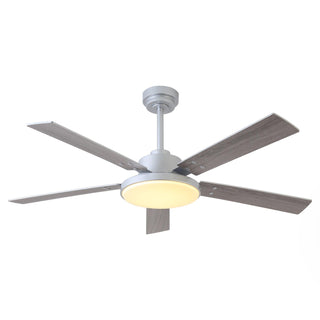 Vaczon 52 Inch Double-sided Blades Downrod Mount Modern Ceiling Fan with Remote Control and LED Light
