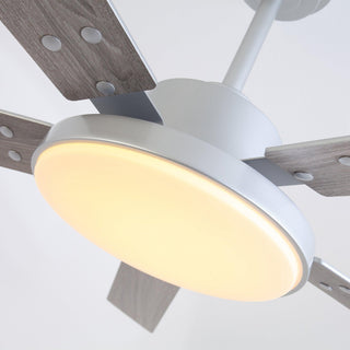 Vaczon 52 Inch Double-sided Blades Downrod Mount Modern Ceiling Fan with Remote Control and LED Light