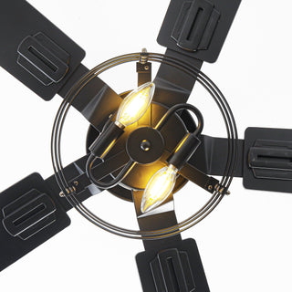 Vaczon 52 Inch DC Motor Industrial Downrod Ceiling Fan with Light and Remote Control