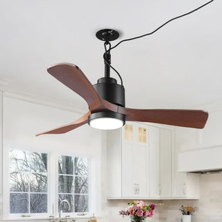 42" IP54 Outdoor Hanging Buckle Downrod LED Fan with APP & Remote Control