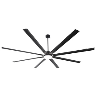 84" 100" Black HVLS Fan LED Large Ceiling Fan with Remote Control