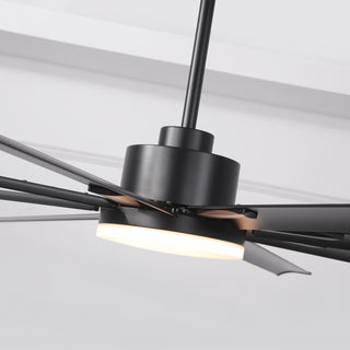 84" 100" Black HVLS Fan LED Large Ceiling Fan with Remote Control