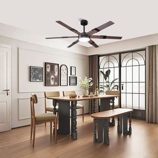 60" Industrial Double-sided Blades LED Ceiling Fan with APP & Remote Control