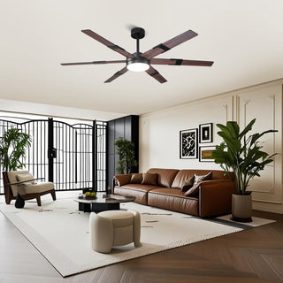 60" Industrial Double-sided Blades LED Ceiling Fan with APP & Remote Control