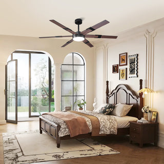 60" Industrial Double-sided Blades LED Ceiling Fan with APP & Remote Control