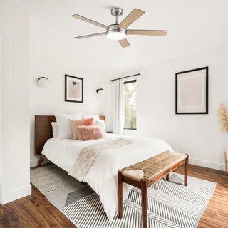 Vaczon 48" 5 Blades Industrial Modern Style DC Motor Ceiling Fan with LED Lighting and Remote Control