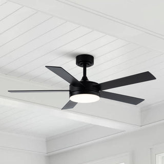 Vaczon 48" 5 Blades Industrial Modern Style DC Motor Ceiling Fan with LED Lighting and Remote Control