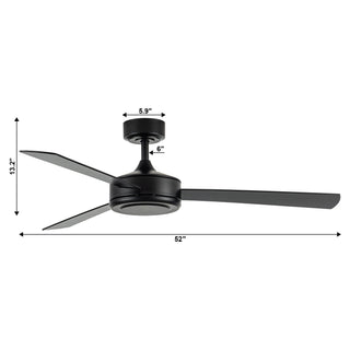 Vaczon 52" 3 Blades Industrial Downrod Mount Ceiling Fan with Remote Control