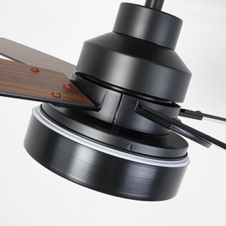 Vaczon 52 Inch 4 Blades DC Motor Modern Downrod Ceiling Fan with LED Light and Remote Control