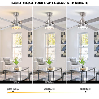 52" 60" Karen Double-sided Blades Smart Fan with LED Light