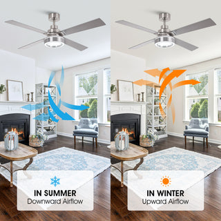 52" 60" Karen Double-sided Blades Smart Fan with LED Light
