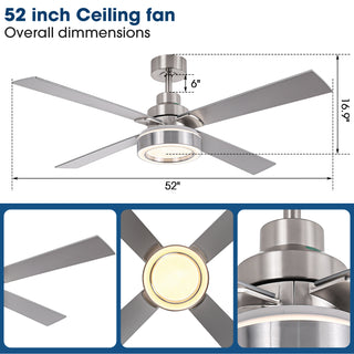 52" 60" Karen Double-sided Blades Smart Fan with LED Light