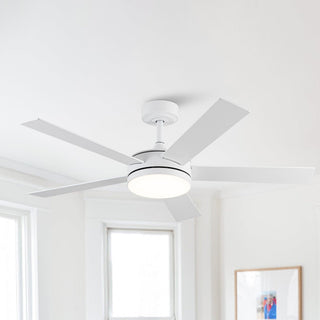 Vaczon 48" 5 Blades Industrial Modern Style DC Motor Ceiling Fan with LED Lighting and Remote Control