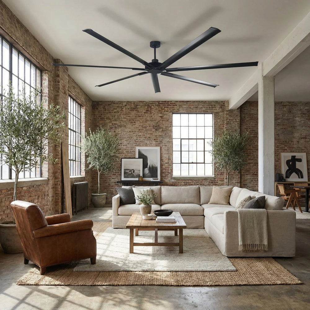 84 Inch 100 Inch Silent Storm Extra Large Ceiling Fan with Remote Control - Vaczon