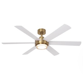 54 Inch Kama Modern Downrod Mount Ceiling Fan with Remote Control and LED Light