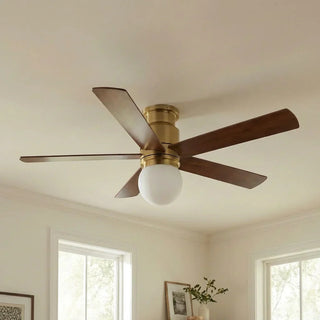 52 Inch Fanny Double-sided Blades Flush Mount LED Ceiling Fan with Remote Control