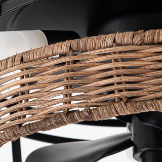 13" Farmhouse Flush Mount Reversible Ceiling Fan with Lighting and Remote Control - Vaczon