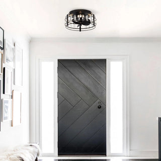 13" Modern DC Motor Flush Mount Reversible Crystal Ceiling Fan with Lighting and Remote Control - Vaczon