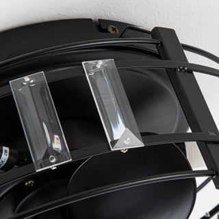 13" Modern DC Motor Flush Mount Reversible Crystal Ceiling Fan with Lighting and Remote Control - Vaczon